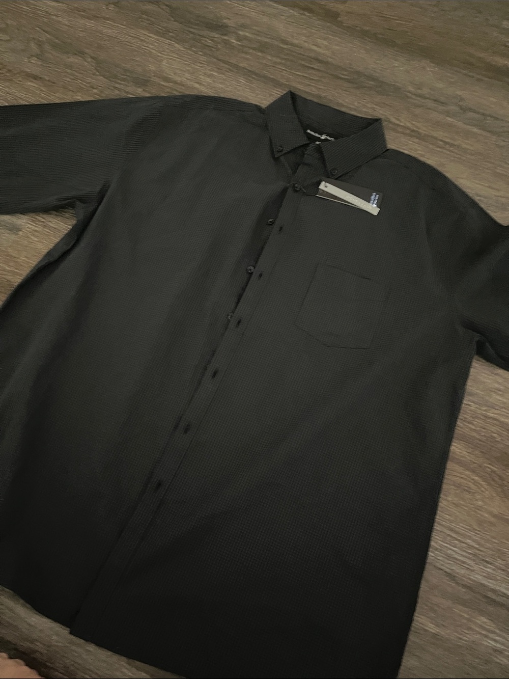 Beverly Hills Polo Club Black Textured Dress Shirt
